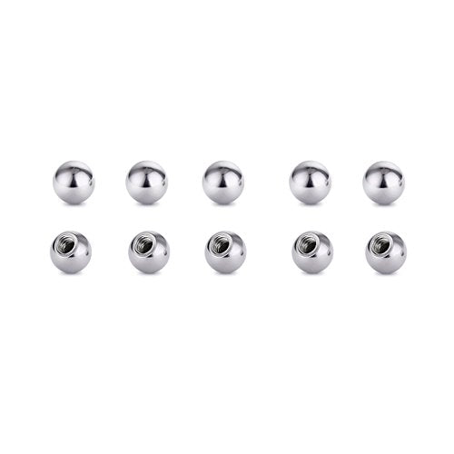 Threaded 316L Steel Replacement Balls Piercing Parts for Body Jewelry 14G 16G Barbell - style: 10pcs 16G 2.5mm