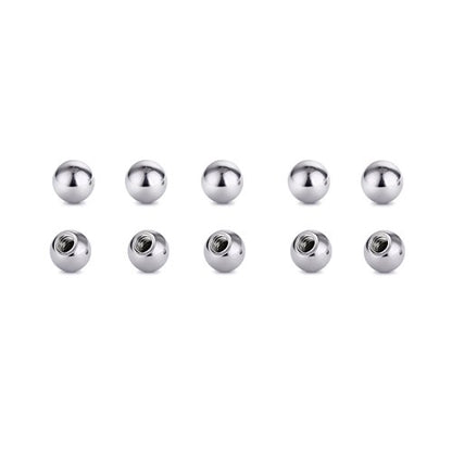 Threaded 316L Steel Replacement Balls Piercing Parts for Body Jewelry 14G 16G Barbell - style: 10pcs 16G 2.5mm