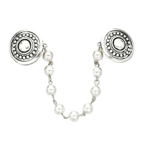 30pcs Women Vintage Flower Chain Cardigan Clip Waist Lady Retro Hand Forged Buckles Cloak Brooch Pin Jewelry - color: Color1