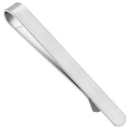 2.2/2.5 Inch Tie Clips for Men in Gift Box, Tie Bar Clip Set for Mens Regular Tie or Traditional Tie, Birthday Anniversary Christmas Gift - size: 2.5 Inch, style: 1PCS-Silver Brushed
