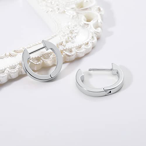 Gacimy Gold Huggie Earrings for Women, 14K Real Gold Plated, Small Hoop Earrings Cartilage Ear Cuff - color: White Gold, size: 15MM