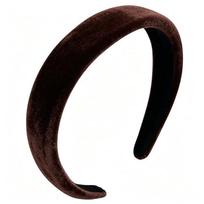 Velvet Padded Headband Fashion Headbands Non Slip Head Band Hair Bands Accessories for Women Girls (Brown) - color: Brown