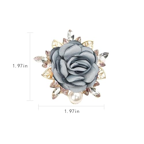 Rose Flower Brooch for Women Large Flower Brooch Elegant Pearl Brooches Handmade Crystal Pearl Pins Fabric Floral Lapel Pin Christmas Valentine's Day Dress Suit Accessories - color: otherB