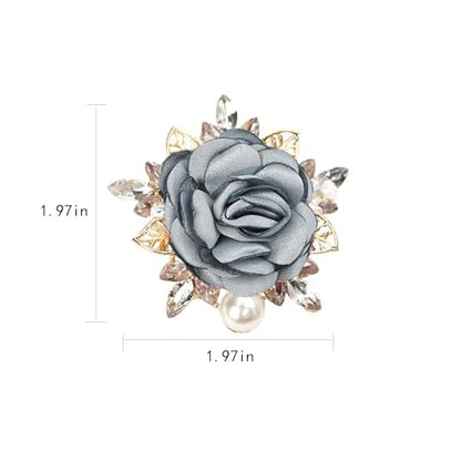 Rose Flower Brooch for Women Large Flower Brooch Elegant Pearl Brooches Handmade Crystal Pearl Pins Fabric Floral Lapel Pin Christmas Valentine's Day Dress Suit Accessories - color: otherB