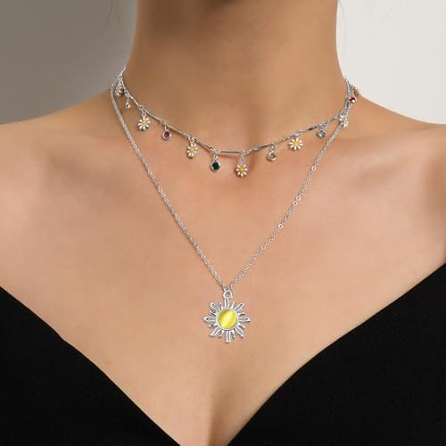30Pcs Cat's Eye Stone Opal Sun Charms Alloy Celestial Planet Charm Sunflower Pendant for Diy Rapunzel Earrings Necklace Bracelet Jewelry Making Supplies - color: Antique Silver