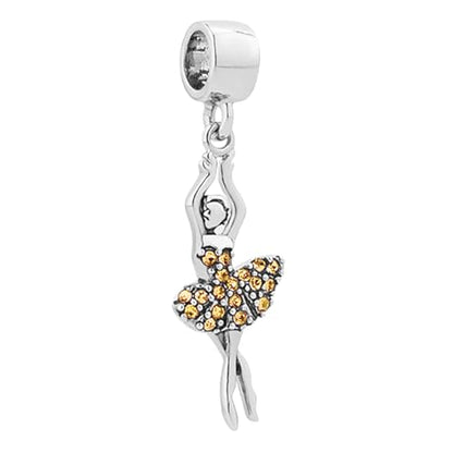 Birthstones Ballet Dancer Dangle Charm fits Pandora Charms Bracelets Gift for Daughter Granddaughter Women Sister Birthday - style: Nov Birthstones