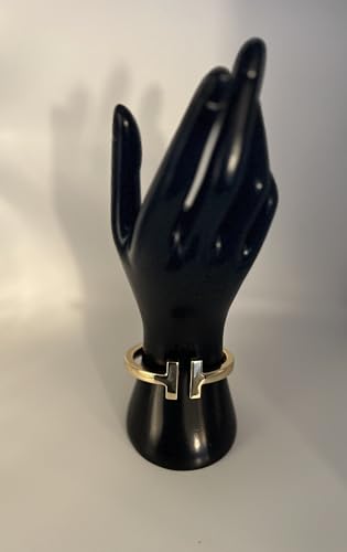Modern T-Bar Gold Cuff Bracelet, Open Design, Minimalist Style