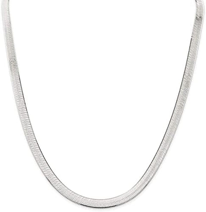Savlano 925 Sterling Silver 7mm & 8.5mm Herringbone Flat Snake Magic Chain Necklace for Women & Men with a Gift Box - Made in Italy - style: 7mm