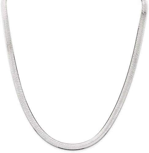 Savlano 925 Sterling Silver 7mm & 8.5mm Herringbone Flat Snake Magic Chain Necklace for Women & Men with a Gift Box - Made in Italy - style: 7mm