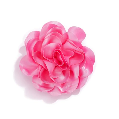 Satin Fabric Rose Flower Extra Large Big Brooches Lapel Pins Silk Camellia Oversized Pin for Women Wedding Party Dance Banquet Dresses Suit Clothes Accessories Jewelry Gifts 7.5in - color: Light Pink