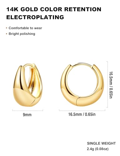 Gold and Silver Hoop Earrings for Women Small Huggie Earrings Hoops | Lightweight Hypoallergenic Hoop Earrings Set for Women Gifts - color: oval hoop