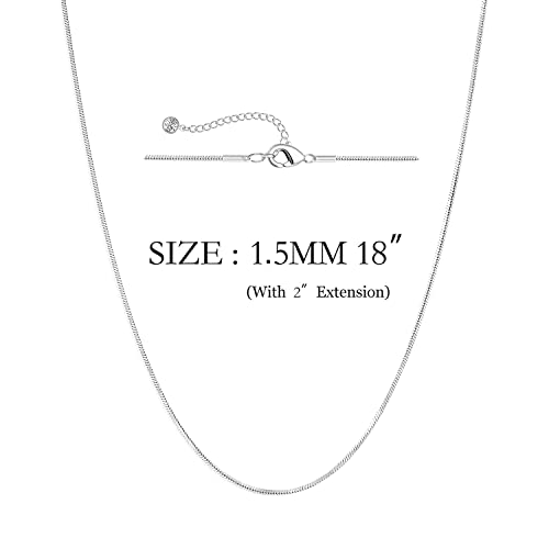 DEARMAY 14K Gold Plated Herringbone Necklaces for Women, Dainty Gold Snake Choker Chain Non Tarnish Trendy Simple Thin & Chunky Options Neckalce 1.5/3/5/6/8mm Chain Jewelry for Gifts - color: SL-1.5MM 18"-Herringbone Necklace