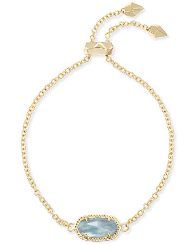 Kendra Scott Elaina Adjustable Chain Bracelet for Women, Fashion Jewelry, Gold-Plated - color: GOLD - LIGHT BLUE ILLUSION