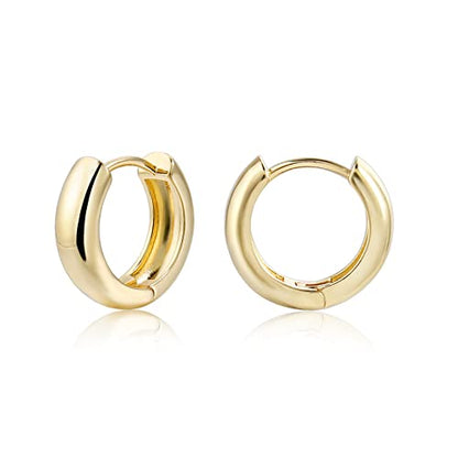 CONRAN KREMIX Small Thick Gold Chunky Hoop Earrings Lightweight Huggie Hoops For Women - color: 18.0 MM - Gold