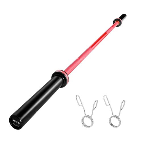 VEVOR 7FT/6FT/4FT Olympic Barbell Bar, Fits 2-Inch Weight Plates, Barbell Bar with Knurled Grip for Strength Training, Weightlifting, Squat, Deadlift, Bench Press, Curl, Overhead Press, 500lbs/700lbs/1000lbs Capacity - size: 6FT, 700LBS