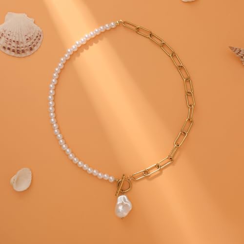 Wellike Colorful Beaded Necklaces For Women Pearl Choker Necklace 18k Gold Plated Dainty Handmade Summer Trendy Jewelry - color: KKWX1690