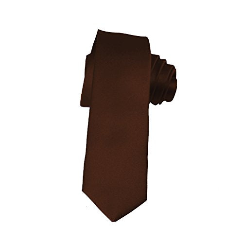 K. Alexander Skinny Ties - Multiple Solid Colors - Classic 2" width - color: Brown