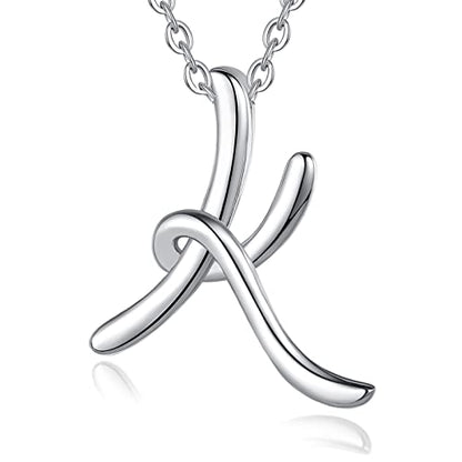 EUDORA Sterling Silver Initial Necklaces for Women, Classic 26 Letter Neckless Gifts for Girls, Sister, Mother Daughter, 18 inch Chain - style: K