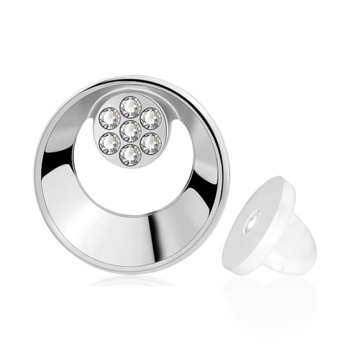 Crystal Lapel Pins Brooch for Men Women in Silver Tone, Metal Brooch Pins for Suits, Mens Suit Accessories on Wedding Birthday Anniversary Father's Day. - color: circular 2