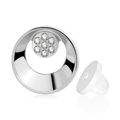 Crystal Lapel Pins Brooch for Men Women in Silver Tone, Metal Brooch Pins for Suits, Mens Suit Accessories on Wedding Birthday Anniversary Father's Day. - color: circular 2
