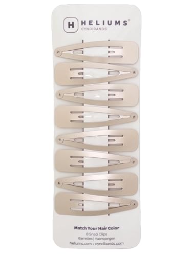 Heliums Large Snap Hair Clips - Ash Blonde - 2.7 Inch Metal Hair Barrettes for Women, Metallic Snap Clips - 8 Count - color: Ash Blonde