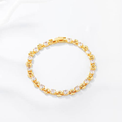 LOYATA Chain Bracelet Gold Link 14K Gold Plated Dainty Pearl Bracelet Simple Jewelry Gift for Women - style: Buckle
