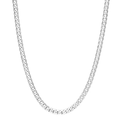 Monily Silver Chain for Men Stainless Steel Curb Chain Necklace Women - size: 26 Inches, style: 5 mm wide