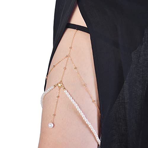 4-8Pcs Sexy Body Chain Belly Waist Chain Necklace Summer Beach Bikini Bra Body Jewelry for Women Gold Tone - style: D:4Pcs, Gold Tone
