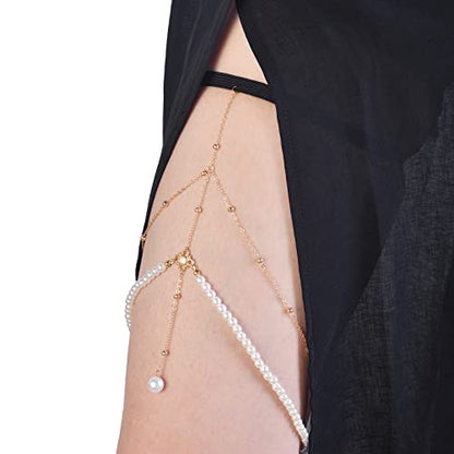 4-8Pcs Sexy Body Chain Belly Waist Chain Necklace Summer Beach Bikini Bra Body Jewelry for Women Gold Tone - style: D:4Pcs, Gold Tone