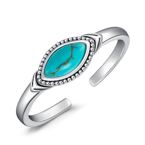 Gemstone Toe Rings Adjustable 925 Sterling Silver Open Band Toe Rings Jewelry Gifts for Women