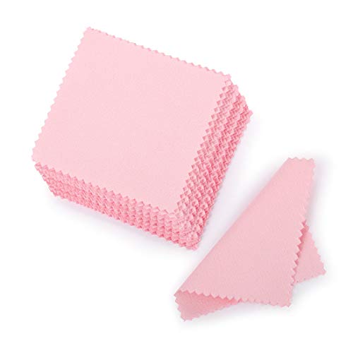 Jewelry Cleaning Cloths, Individually Wrapped Jewelry Polishing Cloths | Help Remove Tarnish, Restores Shine, Compact & Portable, Reusable Until Soiled, Everyday Jewelry Care, Multiple Colors - color: A-50pcs-pink