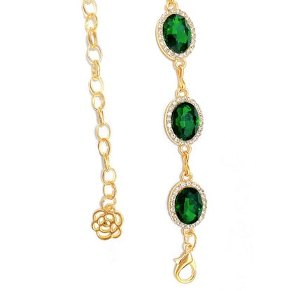 Womens Chain Belt with Jewelry Inlaid Thin Waistband Fashion Waist Belts for Dress Jeans - color: Green
