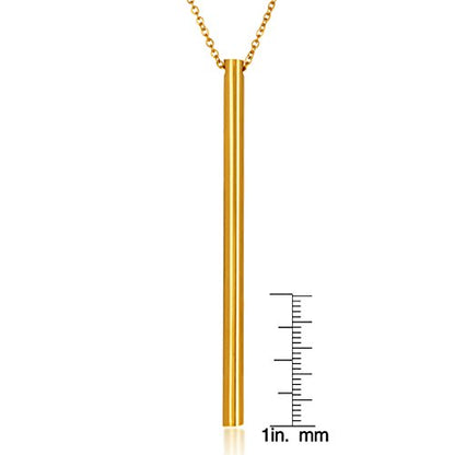 West Coast Jewelry ELYA Women's Polished Long Bar Gold Plated Necklace | This gold-plated necklace delivers a luxurious finish backed by tarnish-resistant steel.