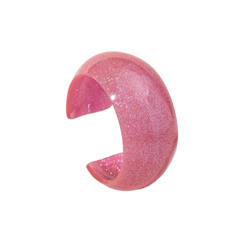 Colorful Transparent Opening Cuff Bangle Acrylic Geometric Bracelet for Women Irregular Pattern Bracelet Charm - color: Glittery-Pink