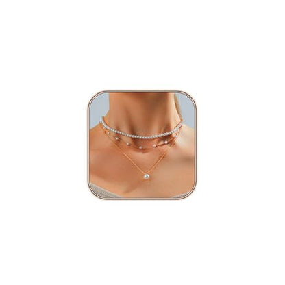 HERIER Gold Jewelry Set for Women - Dainty 14K Gold/Silver Plated Pearl Choker Necklace, Drop Earrings & Bracelets - Wedding Trendy Pearl Jewelry Gift - color: Pearl Necklace Set-Gold