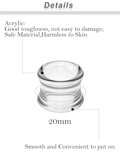 6G-30MM Hollow Acyrylic Gauges for Ear Saddle Plugs Gauges Tunnel Expanders Stretcher Double Flared Flesh Piercings Body Jewelry Set for Women Men - color: Clear:20mm = 13/16 inch.