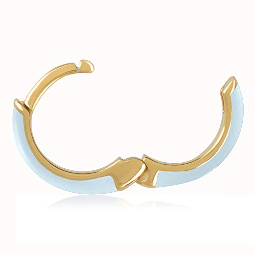 14K Gold Plated Sterling Silver Enamel Color Huggie Hoop Earrings for Women – Wide Range of Vibrant Color Options Available - color: Blue ( Light )