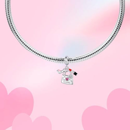 Bible Family Mom Wife Love Heart Dangle Charm 925 Sterling Silver Charms fits Bracelets and Necklace Pendant Bead Charms Jewelry Present for Women Family Friends - style: Love Shopping Charm