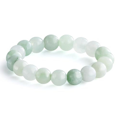 NLIEO Handmade Natural Gemstone Crystal Beaded Stretch Band Ring for Women | Handmade, 3mm Natural Stone, Size 7-12, Stretchy, Beaded Jewelry, Green Bead Rings, Trendy Jewelry Gift - style: Burma Jade