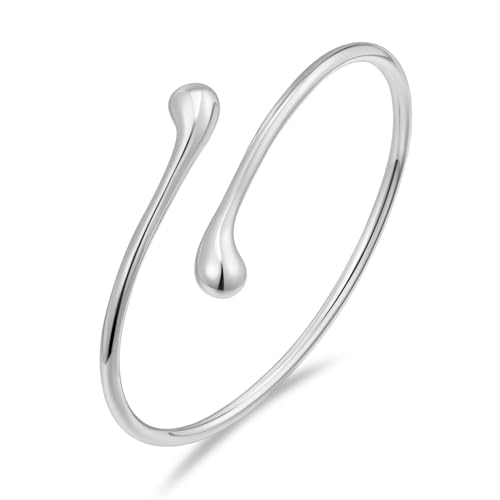 Arm Cuff for Women Layered Armlet Open Adjustable Arm Cuff Gold Silver Upper Arm Cuff Bracelet Minimalist Armband Trendy Jewelry - color: SilverA