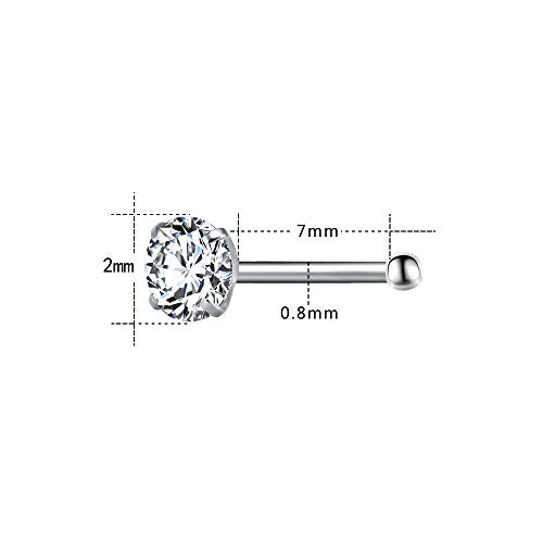 ZS 6-14PCS 20g Tiny Nose Stud Ring Piercing Surgical Steel Nose Bone/L Shaped/Nose Screws Rings Set - color: B:10pcs Nose Bone Style(White)