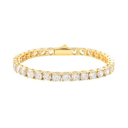 18K Gold Plated Tennis Bracelet for Women Men, 3/4/5mm Iced Out 5A Cubic Zirconia Classic Tennis Chain Bracelets 7 Inches 8 Inches, Diamond Tennis Bracelet Lady Fashion Jewelry - color: Gold, size: 8 Inches, style: 5mm