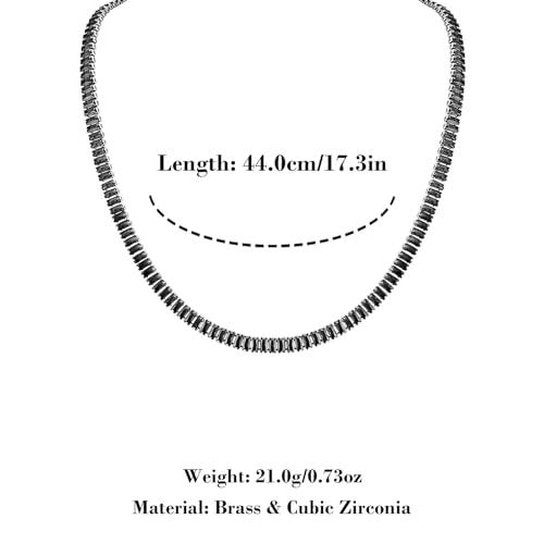 HZMAN Crystal Necklace Bracelet Jewelry Set for Women Dainty Rhinestone Choker Necklace Tennis Bracelet Cubic Zirconia Bridal Wedding Jewelry - color: Black