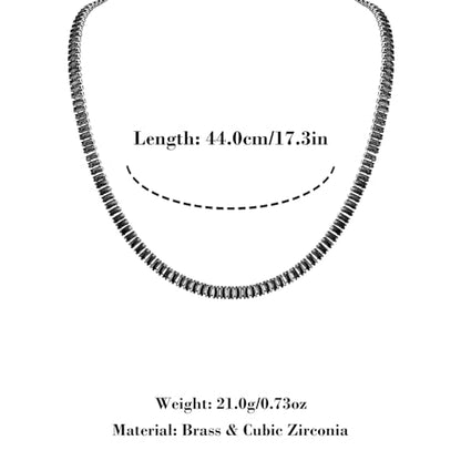 HZMAN Crystal Necklace Bracelet Jewelry Set for Women Dainty Rhinestone Choker Necklace Tennis Bracelet Cubic Zirconia Bridal Wedding Jewelry - color: Black