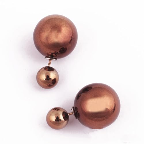 Double Sides Big Imitation Pearl Stud Earrings 11 Candy Colors Big Ball Earrings Women Party Ear Stud Jewelry