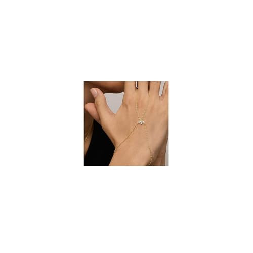 AceFun 1PC Gold Hand Chain Bracelet for Women Rhinestones Crown Pearls Beads Finger Ring Bracelets Trendy Dainty Simple Waterproof Bracelet Fashion Body Jewelry for Ladies - color: Crown