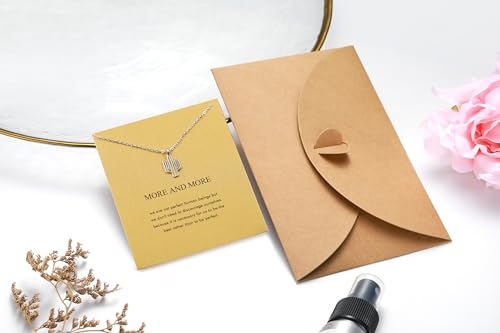 Silver Necklaces for Women Teens, Best Friend Necklace Sister Daughter Gift | Horseshoe Butterfly Swan Wave Evil Eye Necklace Graduation Chritmas Birthday Gifts for Women, Stainless Steel - style: Cactus