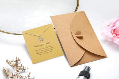 Silver Necklaces for Women Teens, Best Friend Necklace Sister Daughter Gift | Horseshoe Butterfly Swan Wave Evil Eye Necklace Graduation Chritmas Birthday Gifts for Women, Stainless Steel - style: Cactus