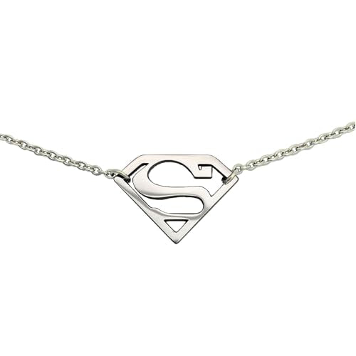 Tapp Collections Stainless Steel Superhero Pendant Necklace - color: Super-W / Steel Chain / Silver Color