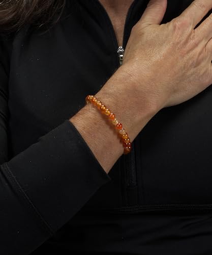 Cherry Tree Collection - Small, Medium, Large Sizes - Gemstone Beaded Bracelets For Women and Men - 6mm Round Beads - color: Carnelian, size: Large